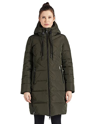 khujo Damen Steppmantel ELESSA2 Wintermantel Winter Kapuze Jacke Mantel Parka (374P-GREEN, XXL) von khujo