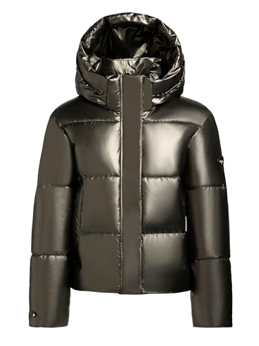 khujo Damen Winterjacke in glänzender Optik Warme wetterfeste Steppjacke mit Abnehmbarer Kapuze Devina Shiny Mud Bronze Gr S von khujo