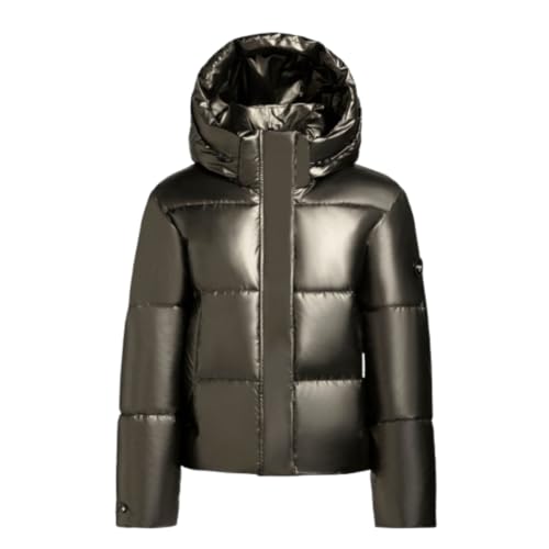 khujo Damen Winterjacke in glänzender Optik Warme wetterfeste Steppjacke mit Abnehmbarer Kapuze Devina Shiny Mud Bronze Gr XS von khujo