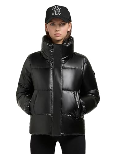 khujo Damen Winterjacke warme Steppjacke kurz aus angesagtem glänzenden Material Rinja Shiny-YM Black Gr. XXL von khujo