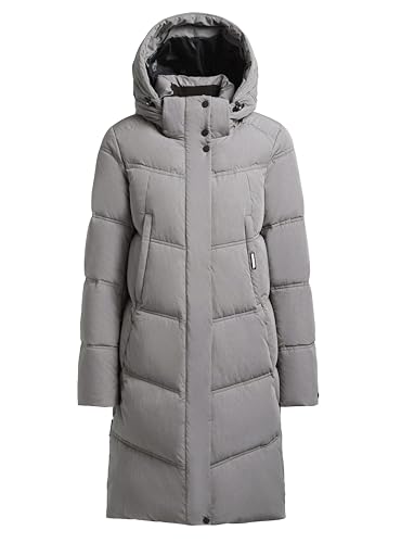 khujo Damen Wintermantel AINU Steppmantel Winterjacke Mantel (DE/NL/SE/PL, Alphanumerisch, M, Regular, Regular, ROA-Blu (Greige)) von khujo