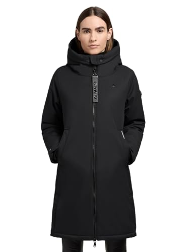 khujo Damen Wintermantel Parka Warmer Kurzmantel lang mit großer Kapuze Yaak3-YM Black Gr. XS von khujo