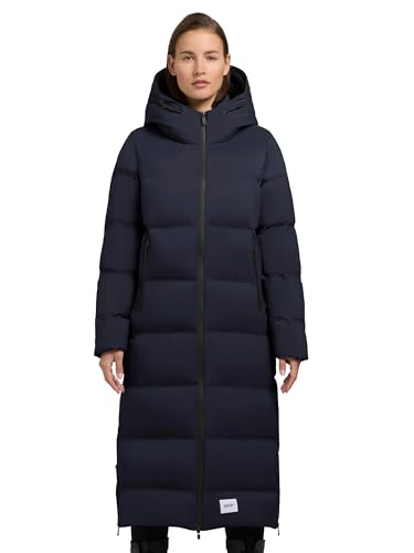 khujo Damen Wintermantel Warmer Steppmantel lang mit Kapuze Larea3-YM Dark Navy Gr. L von khujo