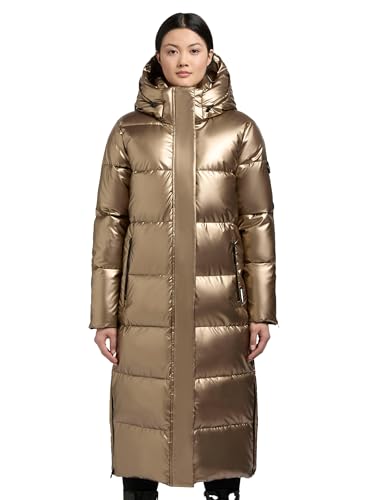 khujo Damen glänzender Warmer Winter Steppmantel lang mit Abnehmbarer Kapuze Hedd Shiny-YM Gold Gr. XL khujo Damen glänzender Warmer Winter Steppmantel lang mit Abnehmbarer Kapuze Hedd Shiny-YM Gold Gr. XL von khujo