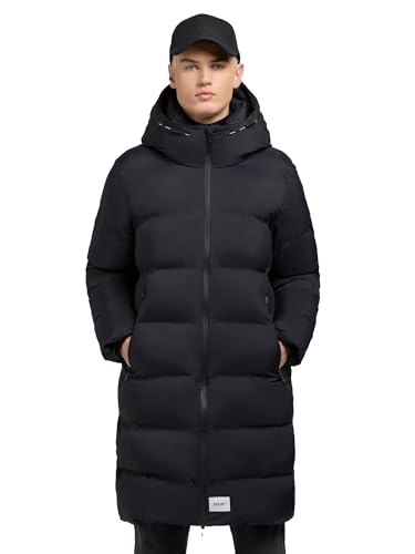 khujo Herren Lange Steppjacke Wintermantel mit Wasserdichten Reißverschlüssen und Kapuze Caius2-YM Dark Navy Gr. XL von khujo