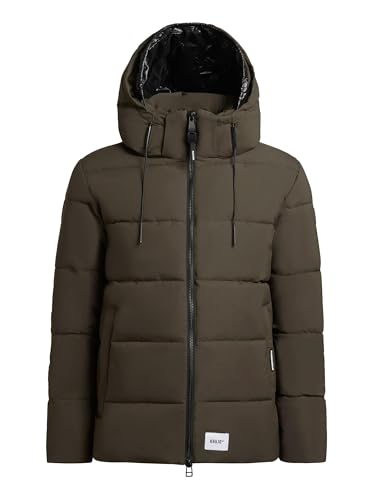 khujo Herren warme Winter Steppjacke mit innenliegenden Rucksackträgern und Abnehmbarer Kapuze Loga2-YM Range Green Gr. XL von khujo