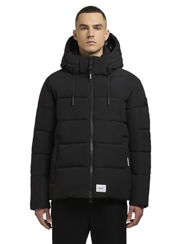 khujo Herren warme Winter Steppjacke mit innenliegenden Rucksackträgern und Abnehmbarer Kapuze Loga2-YM Black Gr. L von khujo