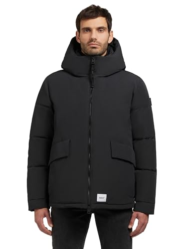 khujo Herren warme Winterjacke kurz mit Kapuze, gesteppten Ärmeln und hohem Kragen Gero-YM Obrage Grey Gr. L von khujo