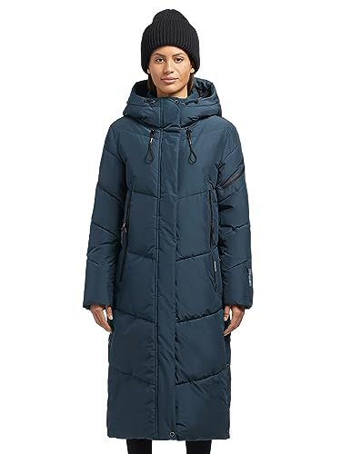 khujo Sonje Damen Mantel Polarmantel Oversized Coat Jacke (dk-blue407-1, S) von khujo