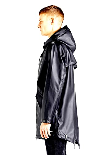 khujo Tiber2 Herren Regenjacke Jacke Übergangsjacke Coat Mantel Regenmantel (as3, alpha, l, regular, regular, Black) von khujo