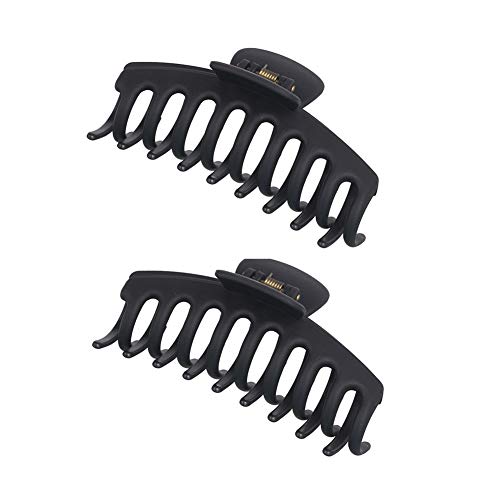 2er-Pack große Haarklammern, rutschfest, große Haarklammer für Frauen und Mädchen, starker Halt, Haar-Accessoires, 10,2 cm (schwarz) von kiaalastbead