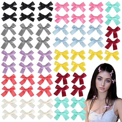 60 Stück Mini-Haarschmuck mit Schleife für kleine Mädchen – süße Schleifenbänder, Krokodilklemmen und Haarspangen von kiaalastbead
