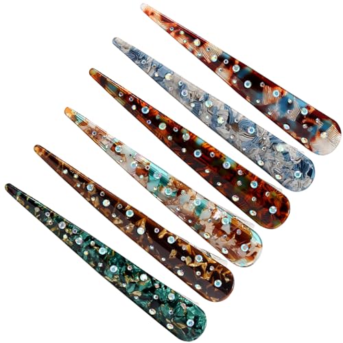 Große Haarspangen aus Metall in Entenschnabelform für Damen, 6 Stück & 5,5 Zoll lange, rutschfeste French-Twist-Haarspangen, schicke Alligator-Haarspangen zum Stylen von dickem, langem Haar von kiaalastbead