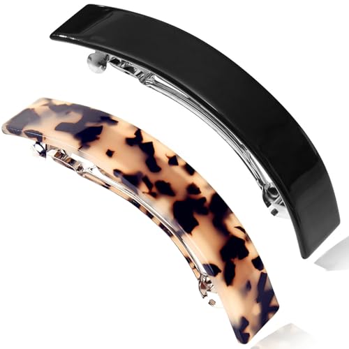 Haarspangen für Damen, große französische Haarspange, Haarklammern in Schildpatt-Optik für dickes Haar, 2er-Pack von kiaalastbead