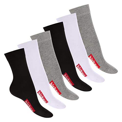 kicker Damen & Herren Socken (6 Paar) Sportliche Baumwollsocken - Schwarz Weiß Grau 39-42 von kicker