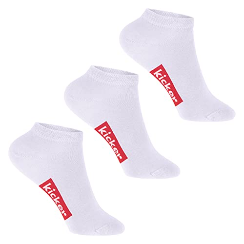 kicker Kinder Sneaker Socken (3 Paar) Weiß 27-30 von kicker