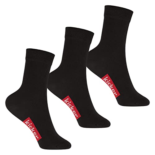 kicker Kinder Socken (3 Paar) Schwarz 35-38 von kicker