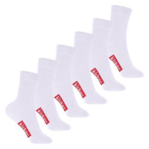 kicker Kinder Socken (6 Paar) Weiß 31-34 von kicker