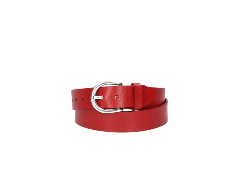 kiddybelts Ledergürtel Kids 25mm in Rot mit Schließe in Silber (KB10-390, 1-St) sehr weiches Vollrindleder von kiddybelts