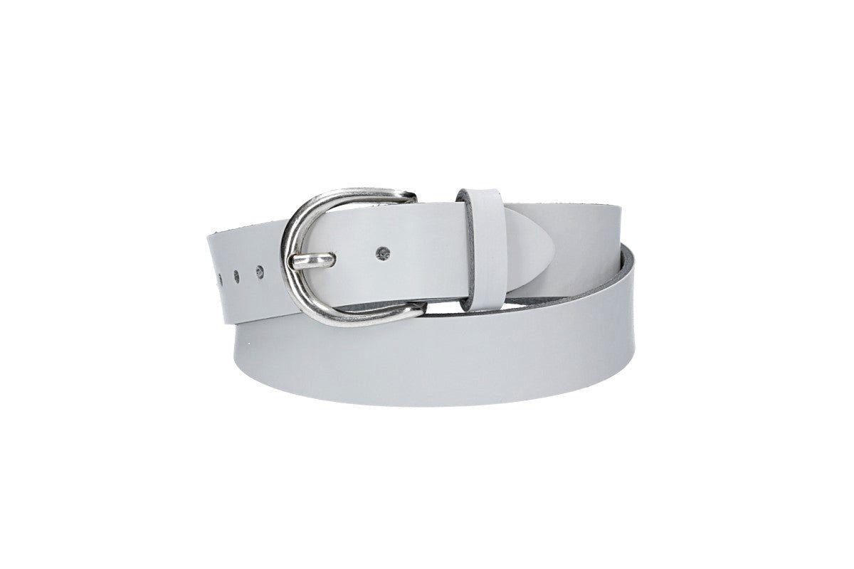 kiddybelts Ledergürtel Kids 25mm in Weiss mit Schließe in Silber (KB10-100) sehr weiches Vollrindleder von kiddybelts