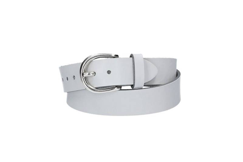 kiddybelts Ledergürtel Kids 25mm in Weiss mit Schließe in Silber (KB10-100, 1-St) sehr weiches Vollrindleder von kiddybelts