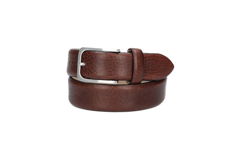 kiddybelts Ledergürtel Ledergürtel Kids 30mm in Cognac bombiert mit Schließe in Silber (BAZ12_69, 1-St) sehr weiches Vollrindleder von kiddybelts