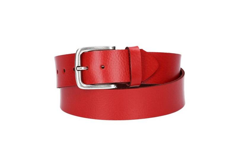 kiddybelts Ledergürtel Kids 30mm in Rot mit Dornschließe in Silber (KB11-390, 1-St) sehr weiches Vollrindleder von kiddybelts