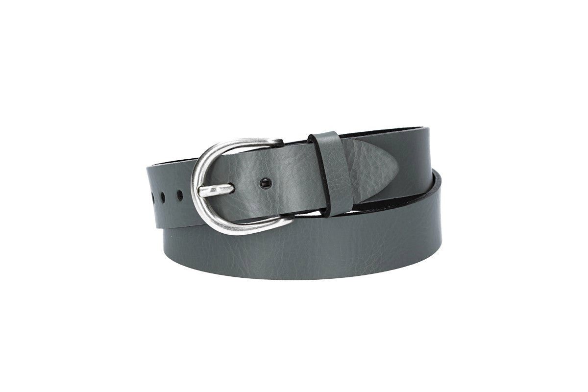 kiddybelts Ledergürtel Ledergürtel Kids 25mm in Grau mit Schließe in Silber (KB10-710) sehr weiches Vollrindleder von kiddybelts