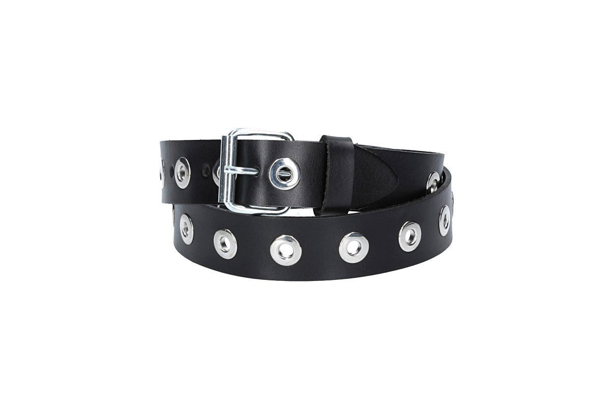 kiddybelts Ledergürtel Ledergürtel Kids 25mm in Schwarz mit Ösen und Schließe in Silber (KB14-790) sehr weiches Vollrindleder von kiddybelts