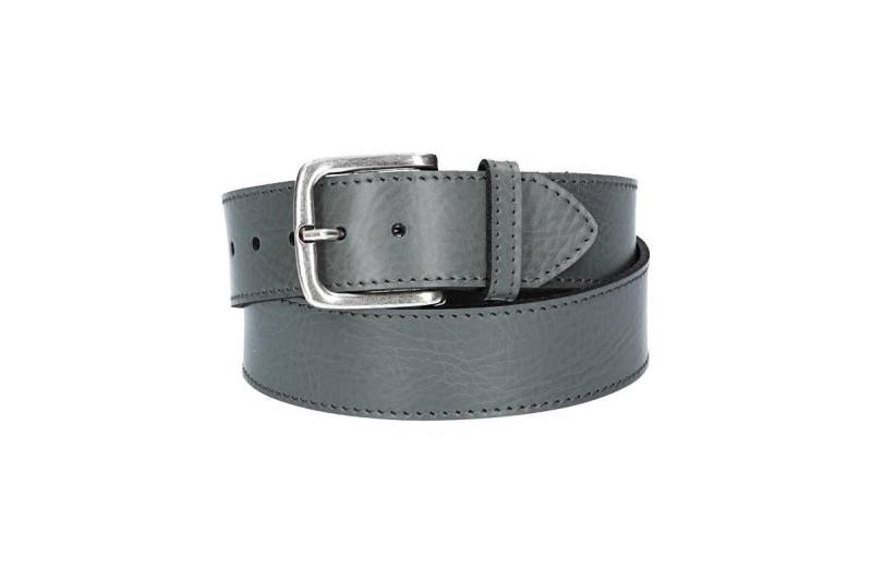 kiddybelts Ledergürtel Ledergürtel Kids 30mm abgenäht in Grau mit Dornschließe in Silber (KB16-710, 1-St) sehr weiches Vollrindleder von kiddybelts