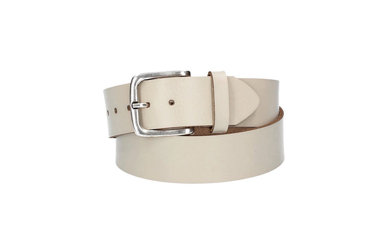 kiddybelts Ledergürtel Ledergürtel Kids 30mm in Beige mit Dornschließe in Silber (KB11-120) sehr weiches Vollrindleder von kiddybelts