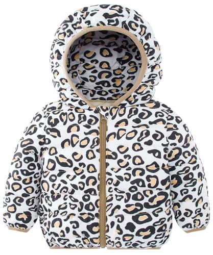 kids4ever Baby Mädchen Jungen Wintermantel Leoparden Muster Jacke mit Kapuze Winddichter Schneeanzug Oberbekleidung 12-18 Monate von kids4ever