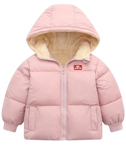 kids4ever Baby Mädchen Winter Jacke Mantel Kapuzenjacke Kleinkind Wintermantel Warm gefütterte Fleecejacken Schneeanzug Oberbekleidung Rosa 18-24 Monate von kids4ever