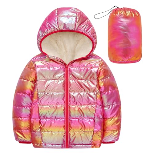 kids4ever Mädchen Winter Jacke Mantel Kapuzenjacke Wintermantel Warm Gefütterte Fleecejacken Winddichter Wasserdicht Steppjacke 6-7 Jahre von kids4ever