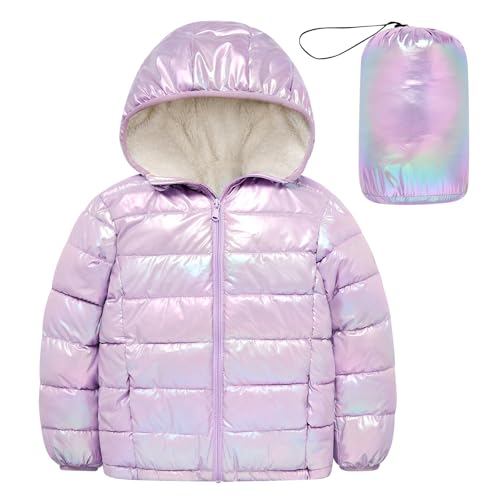kids4ever Mädchen Wintermäntel mit Kapuze Winterjacke Dick Warm Puffy Wasserdicht Winddicht Glänzende Jacken 4-5 Jahre von kids4ever