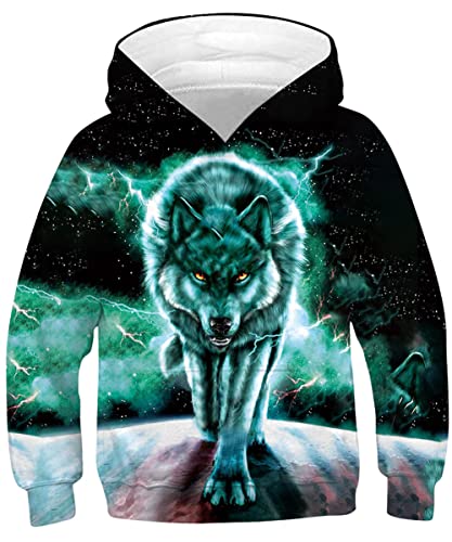 kids4ever Unisex Kinder Hoodie 3D Gedruckt Kapuzenpullover Lässige Mädchen Jungen Langarm Pulli Pullover Winter Kapuzen Sweatshirt mit Tasche Alter 6-7 von kids4ever