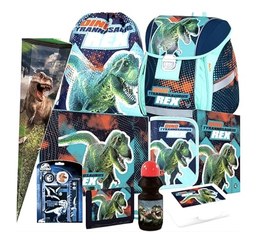 Dinosaurier Dino T-Rex 10 Teile Set Schulranzen Ranzen Tasche Tornister Schultüte 85 cm Federmappe mit Sticker-von-Kids4shop Blau Dinosaurier Dino T-Rex 10 Teile Set Schulranzen Ranzen Tasche Tornister Schultüte 85 cm Federmappe mit Sticker-von-Kids4shop Blau von kids4shop