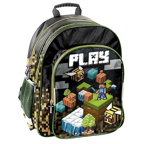 Game Pixel SCHULRUCKSACK Rucksack Tasche Schulranzen Schultasche mit Sticker-von-Kids4shop von kids4shop