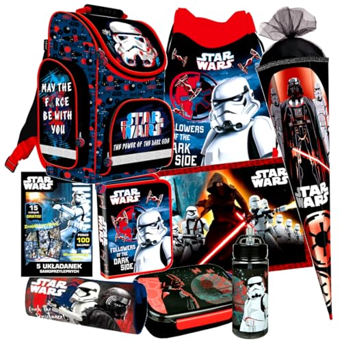 Star Wars Clone 9 Teile Set SCHULRANZEN RANZEN Federmappe SCHULTÜTE 85 cm mit Sticker-von-Kids4shop von kids4shop