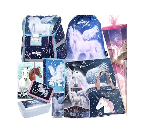 Einhorn Unicorn Pegasus Pferd Pony Horse 11 Teile Set SCHULRANZEN RANZEN TORNISTER mit Sticker-von-Kids4shop Schultüte 85 cm von kids4shop