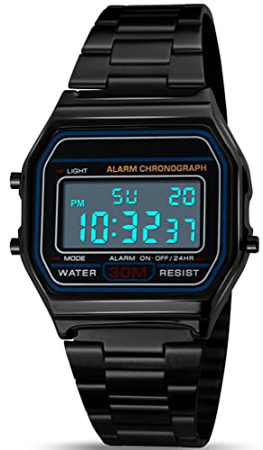 kieyeeno Digitale Quarz-Armbanduhr, 30 m, wasserdicht, digital, LCD-Zifferblatt, mit Armband aus Kunstharz, multifunktional, LED-Hintergrundbeleuchtung, Alarmkalender, Schwarz kieyeeno Digitale Quarz-Armbanduhr, 30 m, wasserdicht, digital, LCD-Zifferblatt, mit Armband aus Kunstharz, multifunktional, LED-Hintergrundbeleuchtung, Alarmkalender, Schwarz von kieyeeno