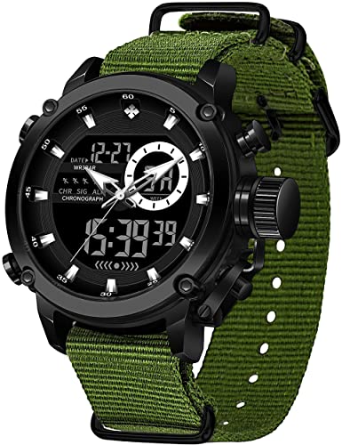 kieyeeno Herren-Armbanduhr, Militär, Sport, 30 m, wasserdicht, Multifunktions-Armband, AVCE, Chronograph, Alarm, Datum, LED, digital, Licht, Schwarz, Sport kieyeeno Herren-Armbanduhr, Militär, Sport, 30 m, wasserdicht, Multifunktions-Armband, AVCE, Chronograph, Alarm, Datum, LED, digital, Licht, Schwarz, Sport von kieyeeno