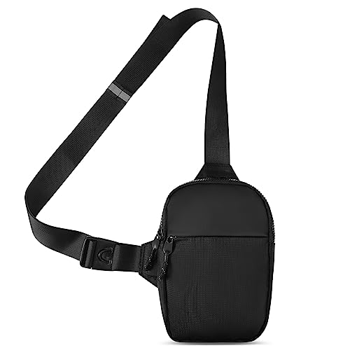 kieyeeno Sling Bag Brusttasche Herren, Crossbody Bag Backpack Männer Frauen Atmungsaktiver Wasserdichter Nylon-Schulterrucksack Mit ReißVerschluss für Radfahren, Camping, Training von kieyeeno