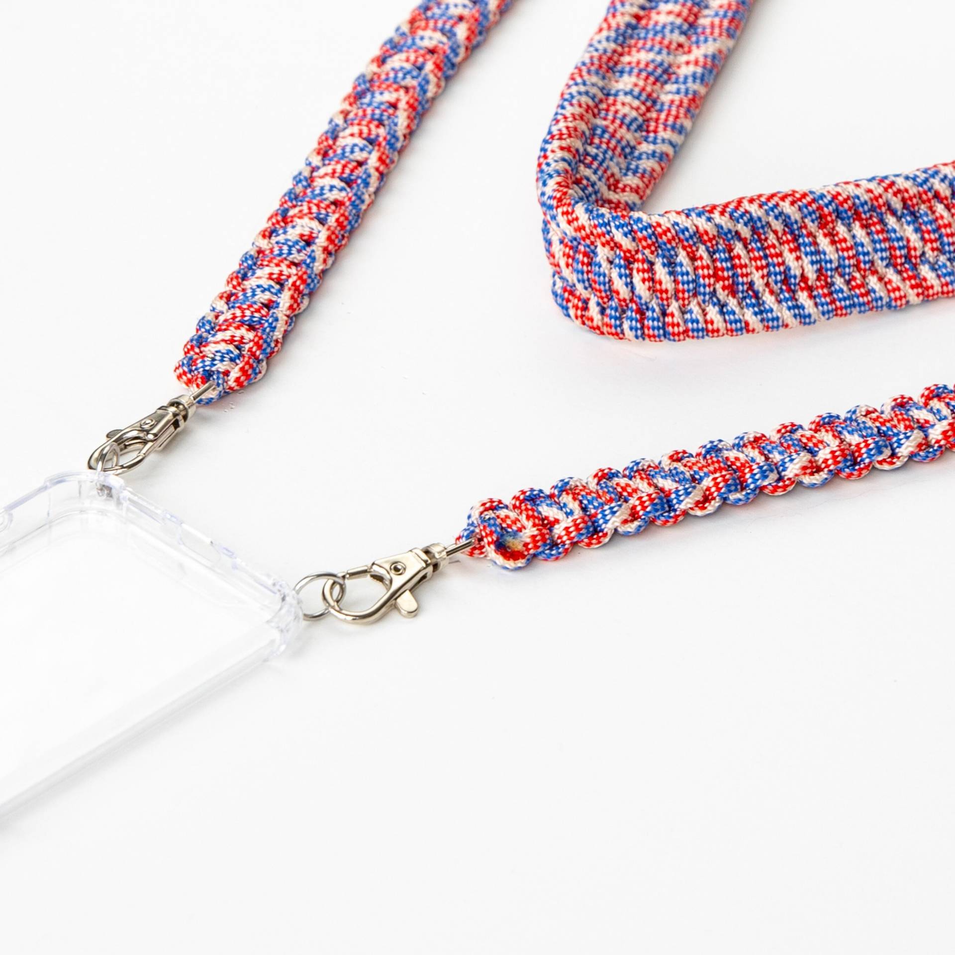 Handykette Glory, Blau, Rot, Weiß, Phone Case Necklace, Abnehmbar, Austauschbar, By Kijuji Berlin von kijujiBerlin