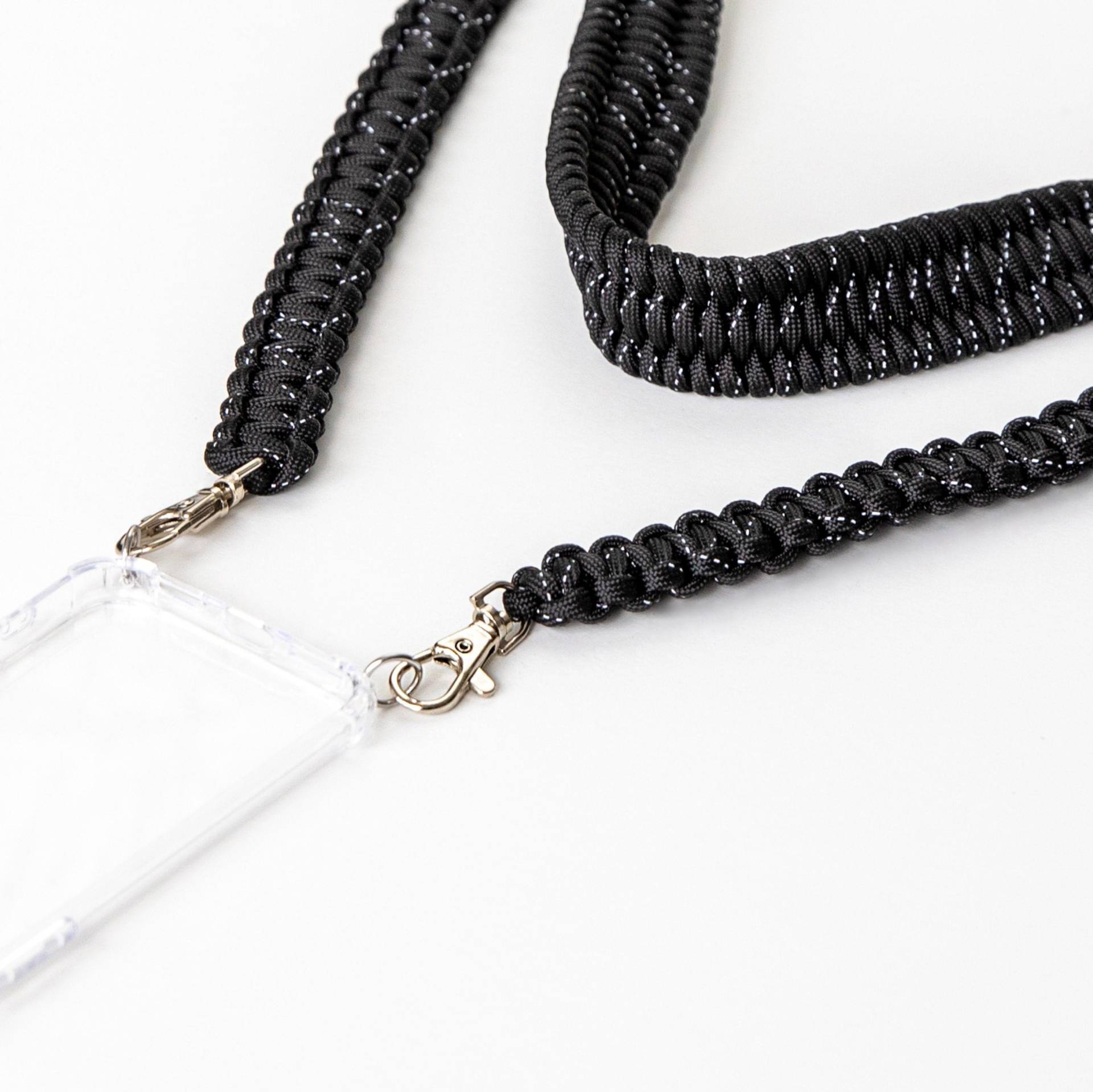 Handykette Reflective, Schwarz, Phone Necklace, Abnehmbar, Austauschbar, By Kijuji von kijujiBerlin