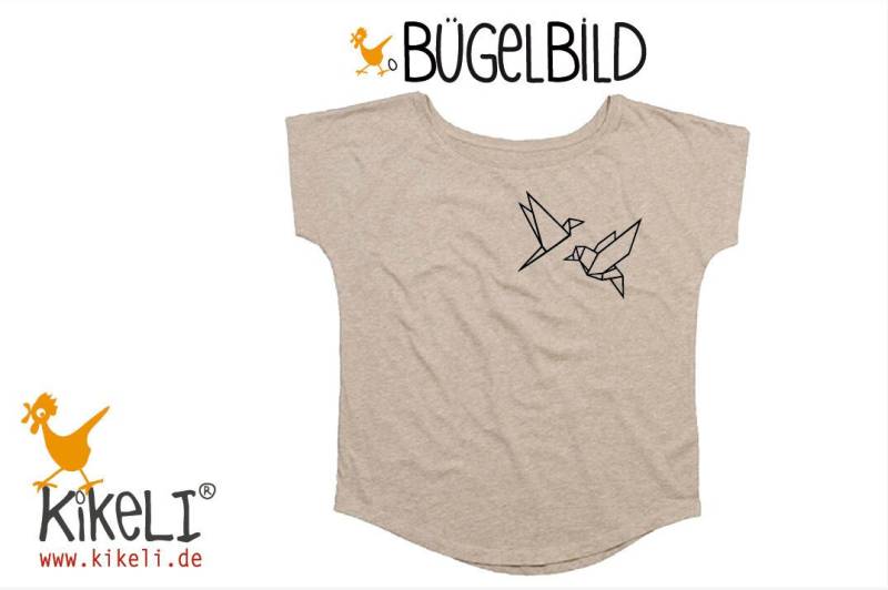 Bügelbild Kraniche Aufbügler Applikation Sticker Textilaufklebefolie von kikelishop