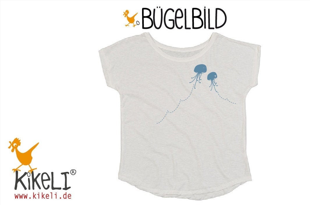 Bügelbild Quallen Aufbügler Applikation Textilaufklebefolie von kikelishop