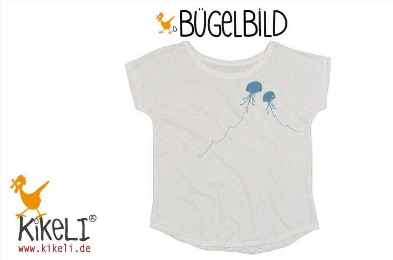 Bügelbild Quallen Aufbügler Applikation Textilaufklebefolie von kikelishop