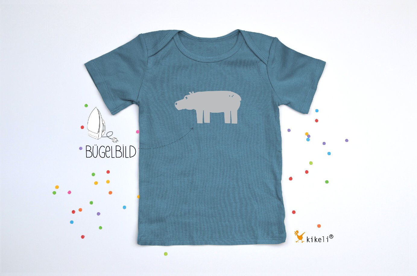 Nilpferd Bügelbild Aufbügler Applikation Sticker Textilaufkleber Tiermotiv Flockfolie Diy Kinder T-Shirt von kikelishop