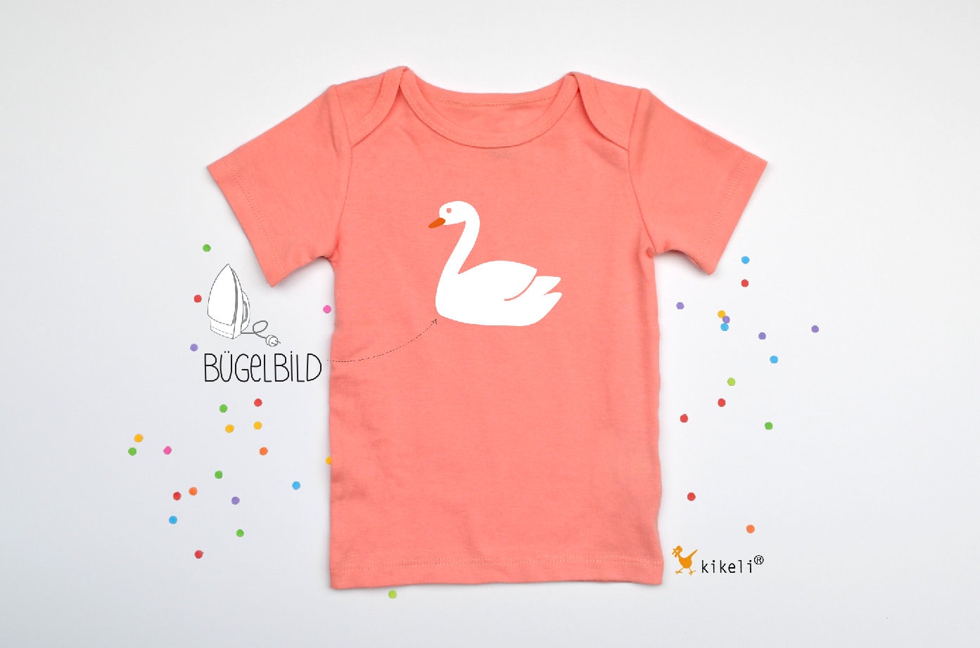 Schwan Bügelbild Aufbügler Applikation Sticker Textilaufkleber Tiermotiv Flockfolie Diy Kinder T-Shirt Individualisierbar Farbe/ Gröss von kikelishop
